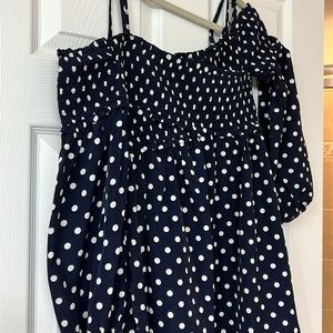 Navy & White Polka Dot Dress